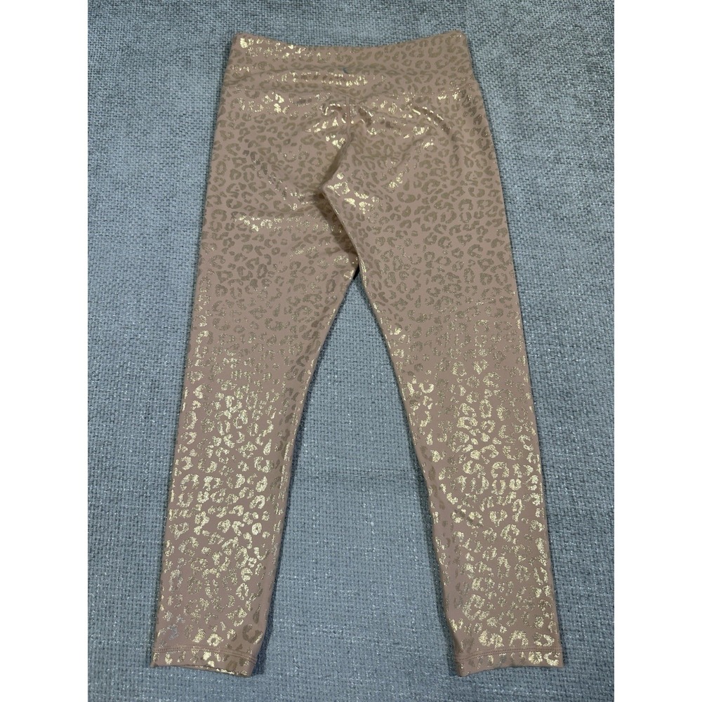 Zyia Active Leggings Womens 8-10 Pink Gold Metallic Leopard Print Activewear - Picture 2 of 9